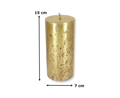 Kerze mit Schimmer - 7 x 15 cm Gold - 4 Stück