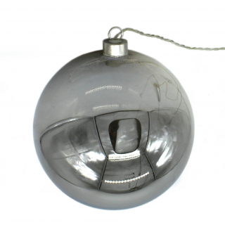 Glas Weihnachts-Kugel Ø15cm mit 15 LED und leicht getöntem Glas 4 Stück