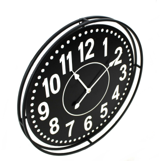 Wand-Uhr Schwarz Ø 66 cm