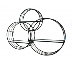 Metall 3D Design Möbel schwarz Wandregal rund 79 x 57cm