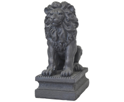 Garten-Figur XXL Löwe auf Podest 72cm dunkel-grau