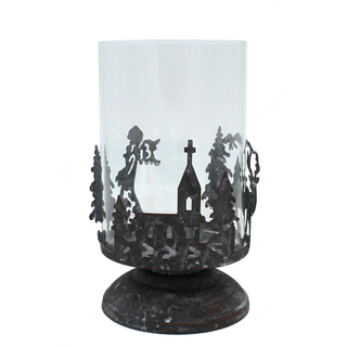 Windlicht Kerzenhalter 10 x 18cm 1 Stück schwarz-grau
