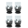Windlicht Kerzenhalter 10 x 18cm 4 Stück schwarz-grau