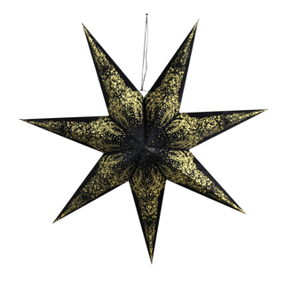 Stern beleuchtet zum aufhängen mit E14 Fassung schwarz mit Samtbezug 60cm