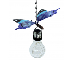 Metall-Hänger Schmetterling mit Solar LED lila 1 Stück