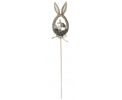 Holz Hase im Ei mit Hasen-Ohren - Stecker 6 x 26cm 1 Stück
