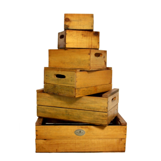 Holz Kisten 6er Set braun