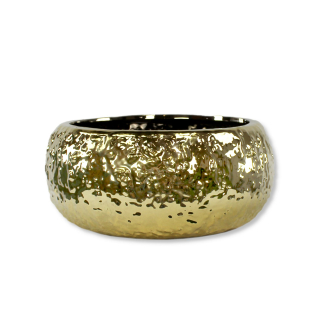 Keramik Pflanz-Gefäß rund gold Ø 28cm