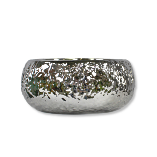 Keramik Pflanz-Gefäß rund silber Ø 28cm