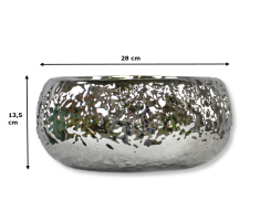 Keramik Pflanz-Gefäß rund silber Ø 28cm