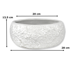 Keramik Pflanz-Gefäß rund weiß Ø 28cm