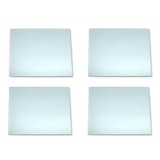 Glas Spiegel-Platte rechteckig 24,5 x 24,5cm - 4er Set