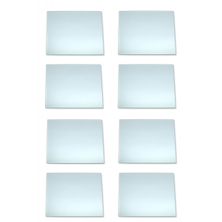 Glas Spiegel-Platte rechteckig 24,5 x 24,5cm - 8er Set