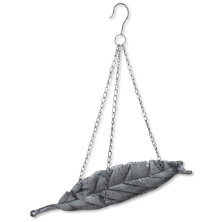 Metall Vogeltränke hängend grau - 52 x 24cm
