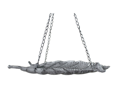 Metall Vogeltränke hängend grau - 52 x 24cm