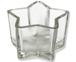 Glas Teelichthalter Stern 8 x 5cm klar