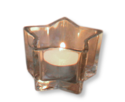 Glas Teelichthalter Stern 8 x 5cm klar