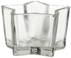 Glas Teelichthalter Stern 8 x 5cm klar 2 Stück