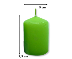 Stumpenkerze Ø 5 x 7,5cm grün 1 Set
