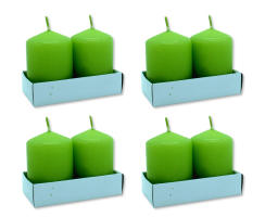 Stumpenkerze Ø 5 x 7,5cm grün 4 Sets