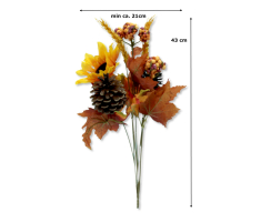 Kunstpflanze Strauch Blätterwedel Strauß Herbstmix 21 x 43cm 4 Stück
