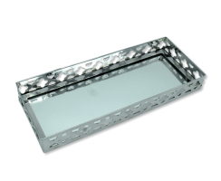 Metall Tablett mit Spiegel Boden