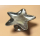 Metall Servierplatte Stern mit Standfuß silber 21 x 9cm