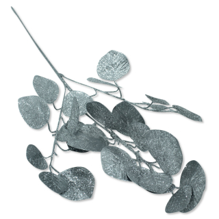 Kunstpflanze Eukalyptus 70 cm Zweig Strauch glitzer silber
