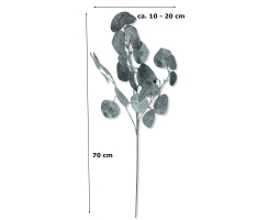 Kunstpflanze Eukalyptus 70 cm Zweig Strauch glitzer silber