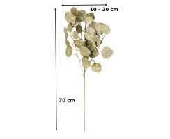 Kunstpflanze Eukalyptus 70 cm Zweig Strauch glitzer gold