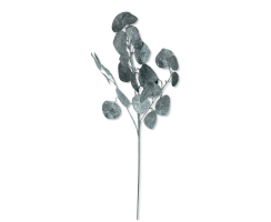 Kunstpflanze Eukalyptus 70 cm Zweig Strauch glitzer 4 Stück silber