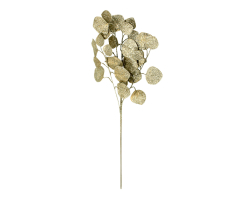 Kunstpflanze Eukalyptus 70 cm Zweig Strauch glitzer 4 Stück gold