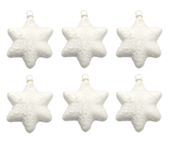 Sterne mit Schnee Ø8cm - 6 Stück -...
