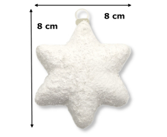 Sterne mit Schnee Ø8cm - 6 Stück - Weihnachtssterne