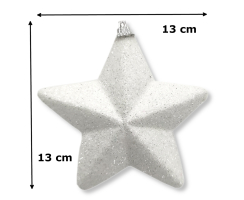 Stern mit Glitzer Ø13cm zum aufhängen - 8 Stück - Weihnachtsstern