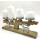 Kerzenhalter aus Holz und Metall 16 x 41cm braun silber mit Tanne und Reh