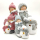 Winterkinder Mädchen und Junge mit LED Schneemann LED Dekofigur Weihnachtsdeko