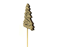 Holz Blumenstecker Tannenbaum-Stecker 36cm Dekostecker Weihnachtsbaum natur 1 Set - 12 Stück