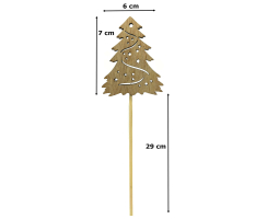 Holz Blumenstecker Tannenbaum-Stecker 36cm Dekostecker Weihnachtsbaum natur 1 Set - 12 Stück