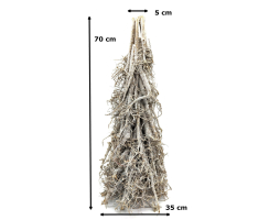 Tannenbaum Pyramide 3D aus Zweigen 70cm kalk-weiß Dekobaum Weihnachtsdeko