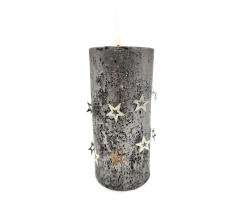Metall Dekokette 40cm DIY Kerzenkette Bastel-Deko Floral Sterne silber