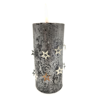 Metall Dekokette 40cm DIY Kerzenkette Bastel-Deko Floral Sterne silber 8 Stück