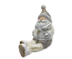 Weihnachtsmann Kantenhocker 29cm weiß silber...