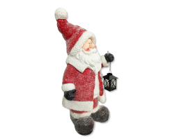 Winterfigur Weihnachtsmann mit Windlicht Laterne 33 x 58cm rot weiß Dekofigur Weihnachtsdeko