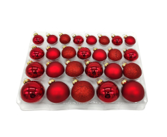 Weihnachts-Kugel Mix Paket 52 Stück rot