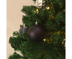 Kunststoff Weihnachtskugel Ø 8cm matt hochglanz glitzer Deko Kugel Christbaumschmuck schwarz 1 Set - 6 Stück