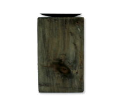 Holz und Metall Kerzenständer 7,5 x 13cm braun schwarz Säule Kerzen-Halter