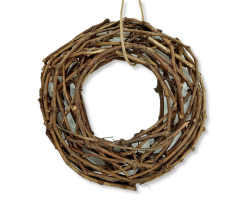 Holz Kranz 50cm natur braun mit Seil zum aufhängen oder hinlegen Türkranz Tischdeko