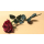 Kunstpflanze Rose vereist 65 cm rot grün glitzer Zweig Kunstrose künstliche Pflanze glitzer