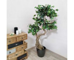 Kunstpflanze Ficus im Topf künstlicher Bonsai Baum...